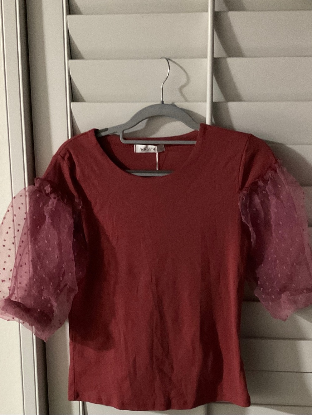 Polka Dot Puff Sleeve Top - Rose Pink